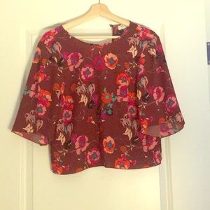 Wilfred Floral Burgundy Crop Top